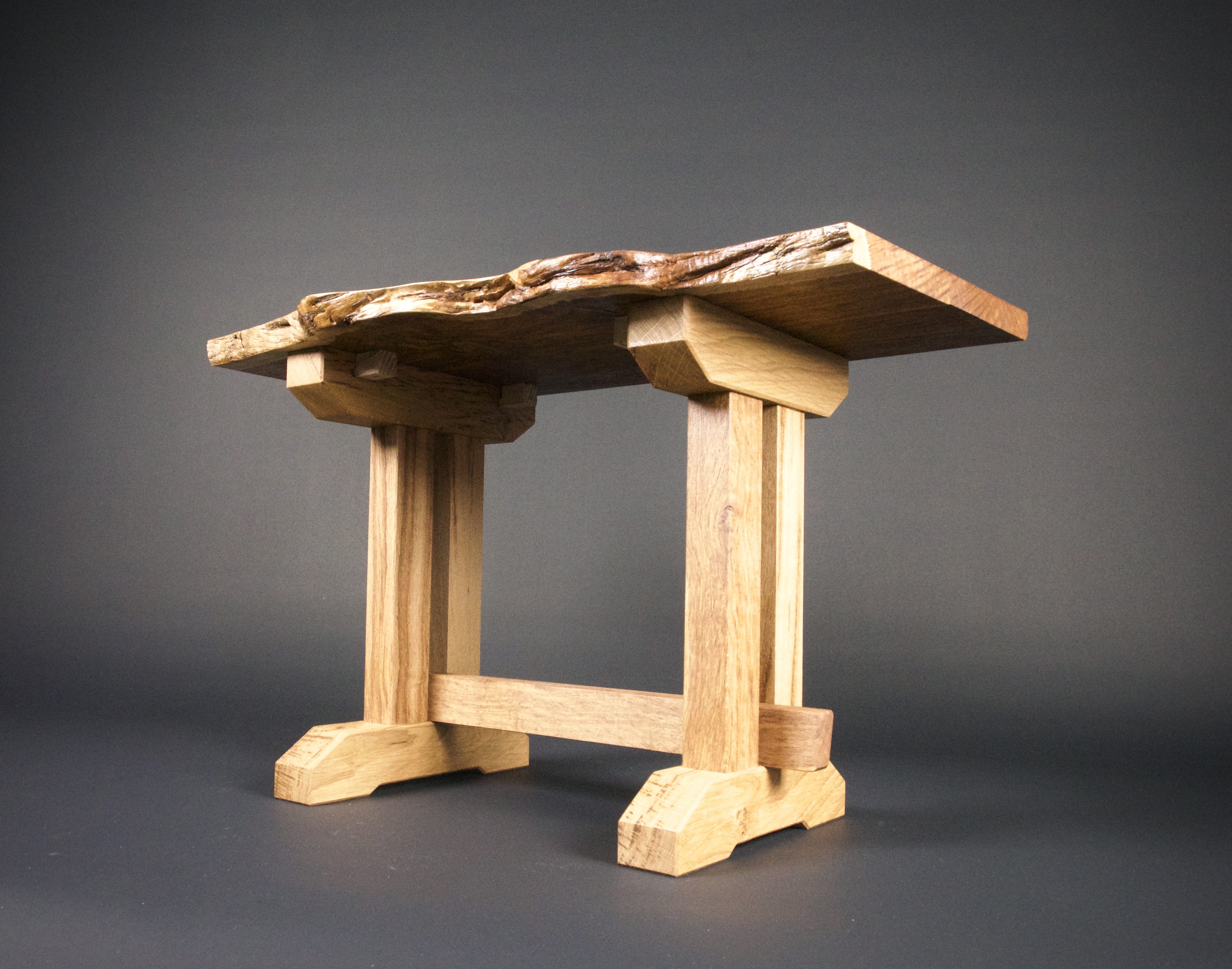 Brown Oak Live Edge Accent Table 3